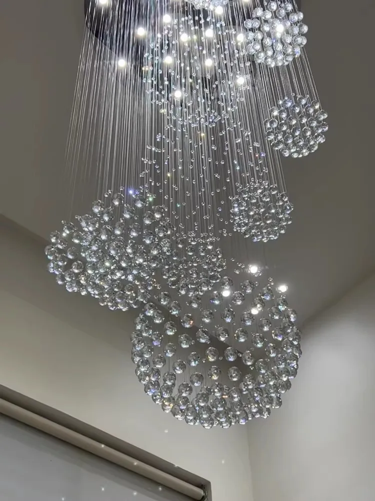Modern Simple Long Crystal Chandelier Lighting Lustres Lampadari Modern Stage LED Pendant Light Clear Crystal Lighting Fixtures