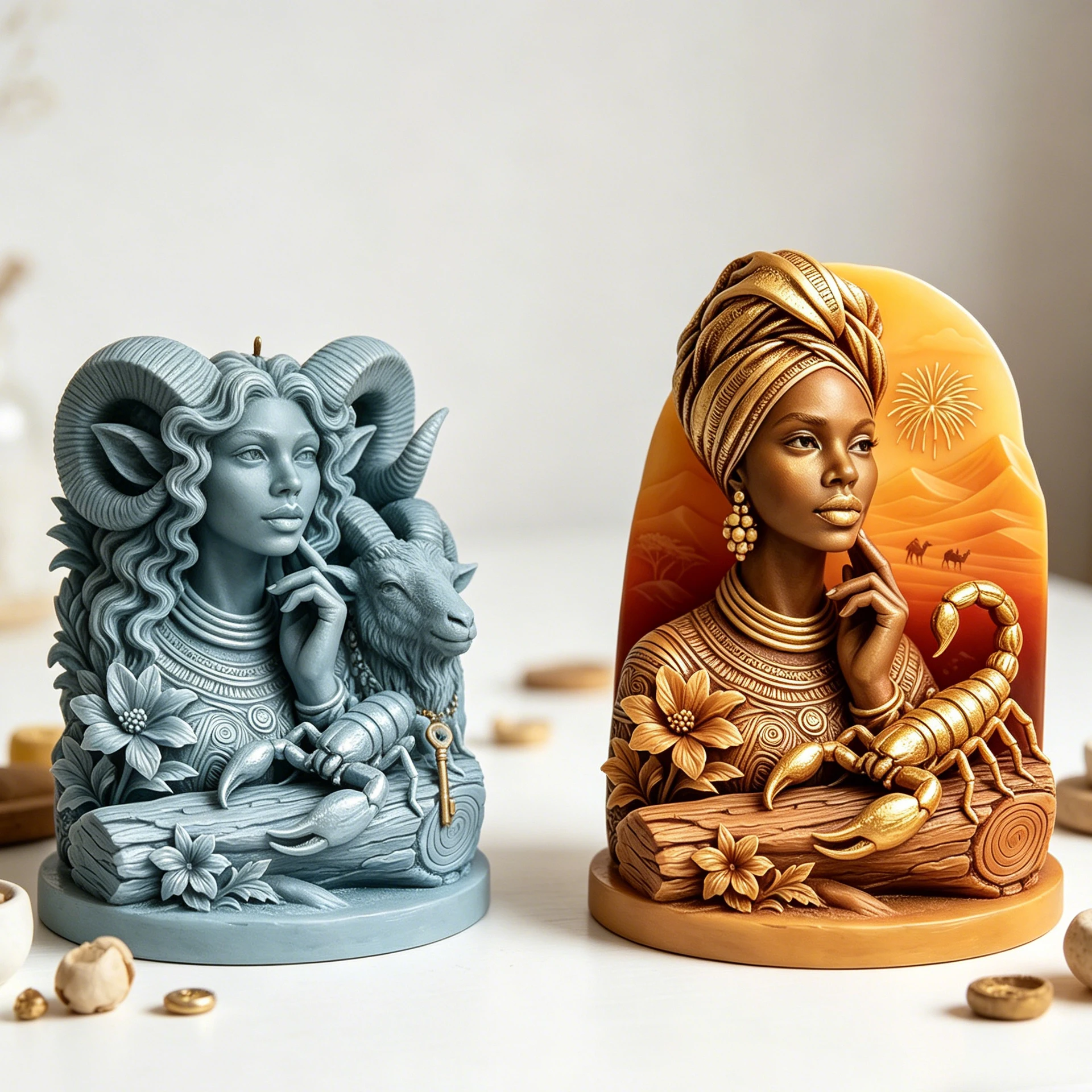 3D Goddess Scorpio Goat Candle Silicone Mold DIY Aromatherapy Wax Resin Plaster Soap Craft Home Decor Gift Making