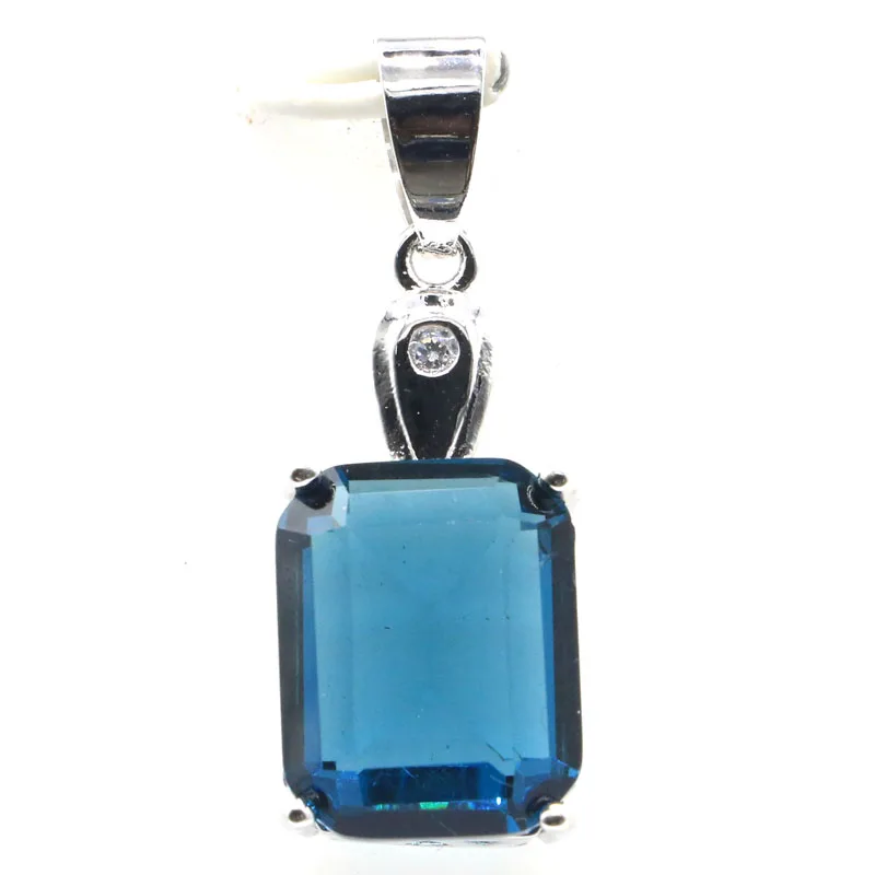 Buy 4 Get 1 Free 30x11mm London Blue Topaz Orange Spessartine Garnet Blue Turquoise Smoky Topaz Daily Wear Dating Silver Pendant