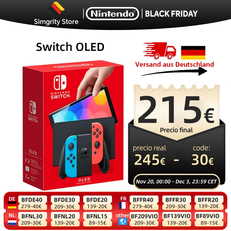 Nintendo Switch OLED-Spielkonsole in Weiß oder Neon (64 GB) 7-Zoll-OLED-Display Verbesserte Audioqualität Kabelgebundener LAN-Anschluss
