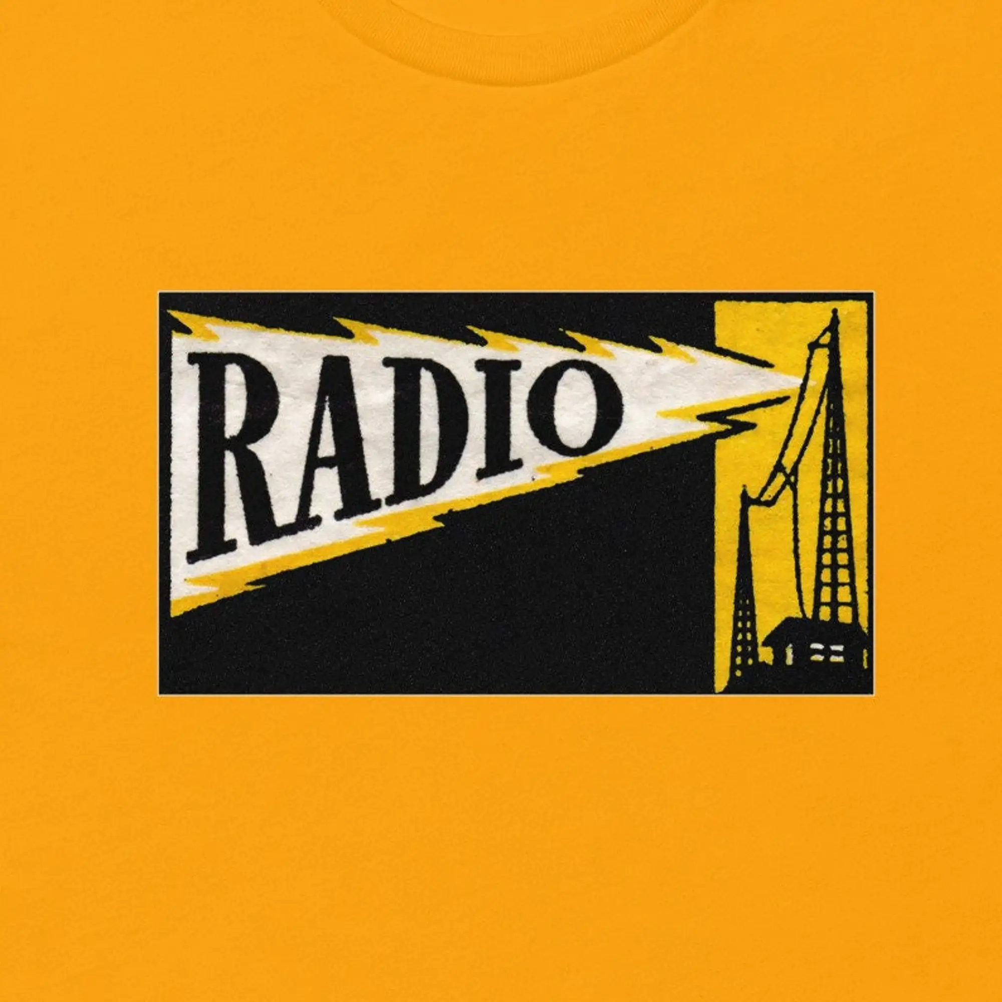 Matchbox Design T Shirt Radio Waves Modern Graphic Free Shipping