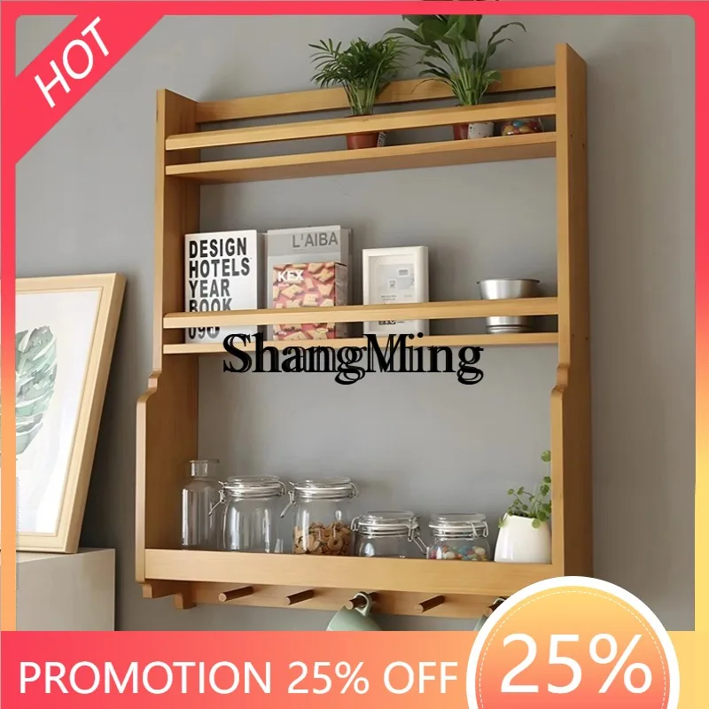 CL  solid wood wall storage dishes cup holder storage display wall cabinet kitchen wall decoration
