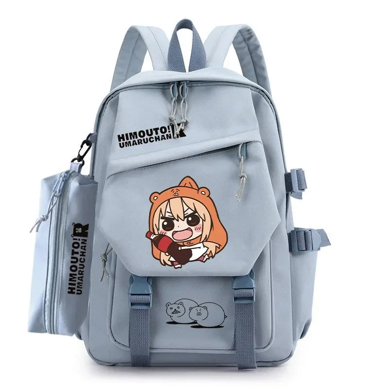 33×14×43cm Blue, Himouto! Umaruchan, Student Kids Teens School Bags, Large Capacity Mochilas Anime Backpacks For Girls Boys Gift