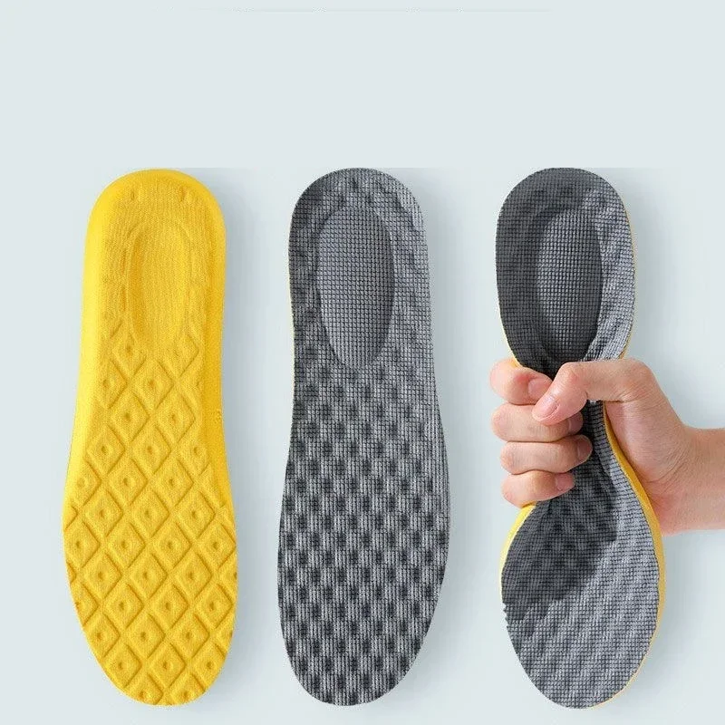 1-5pairs Unisex Soft Memory Foam Foot Arch Support Sneakers Pad Breathable Sweat-Absorbant Shoes Insole Feet Care Insert Cushion