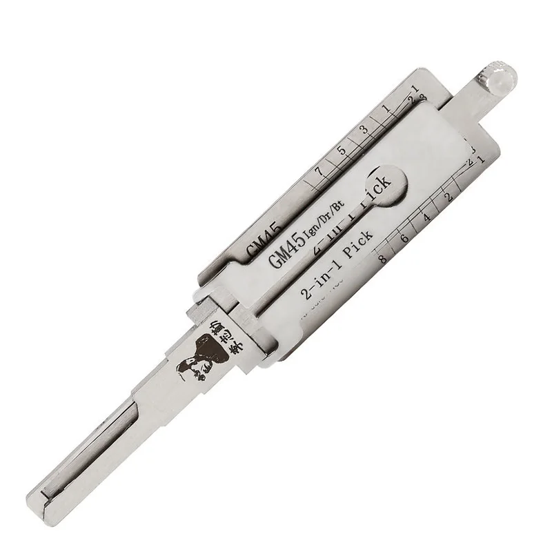 Lishi GM45 2 in 1 Lock Pick Decoder Ignition Car Door Opener for Holden GM Chevrolet Models Vertical milling
