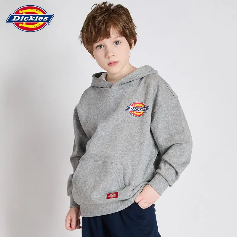 Dickies Children\'s Hooded Sweater Spring and Autumn New Cotton Comfortable Pullover Medium and Older Children\'s Sports Sweater