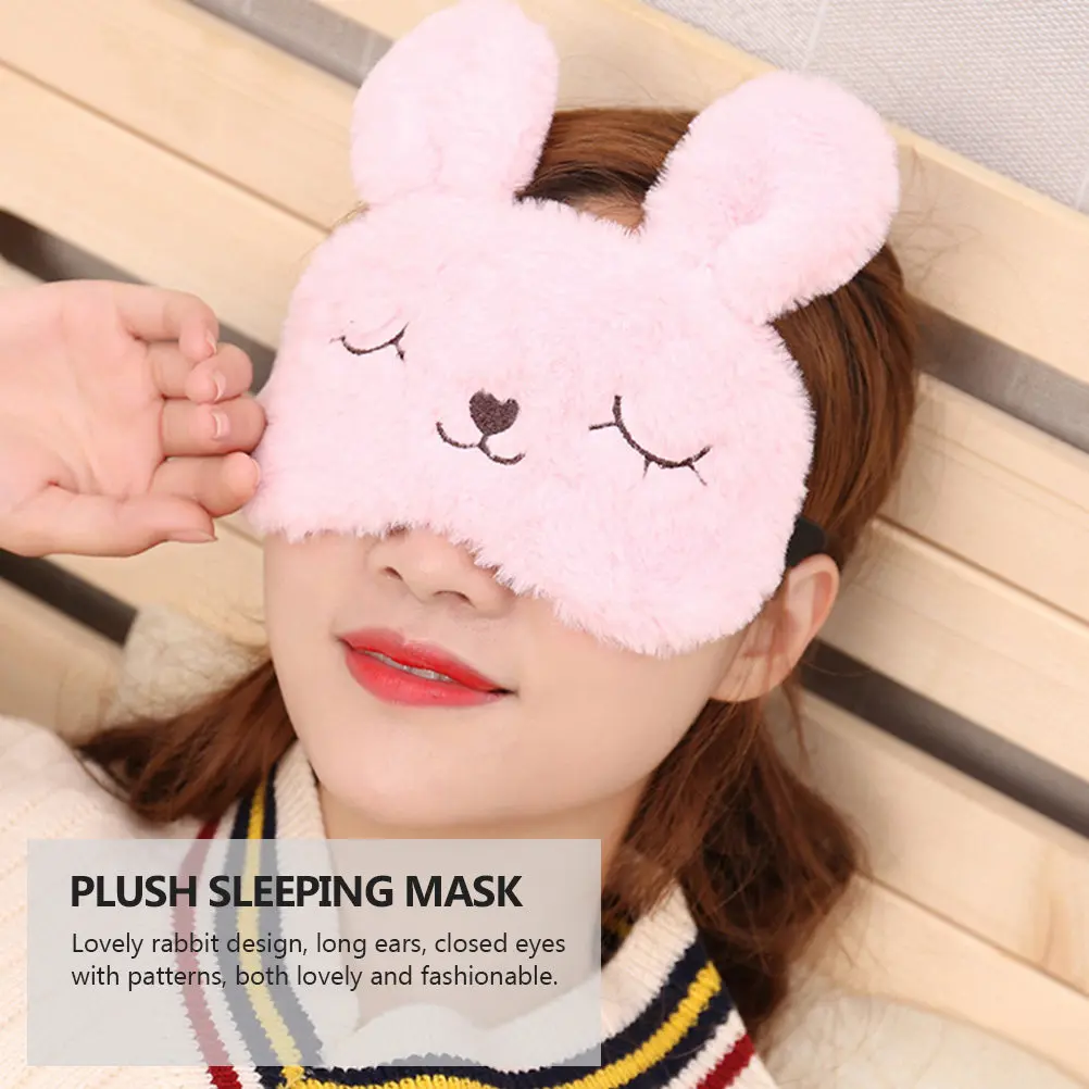 2Pcs Adorable Rabbit Eye Mask Soft Smooth Fabric Light Blocking Sleep Aid for Deep Rest Relaxation Gift for Women Girls
