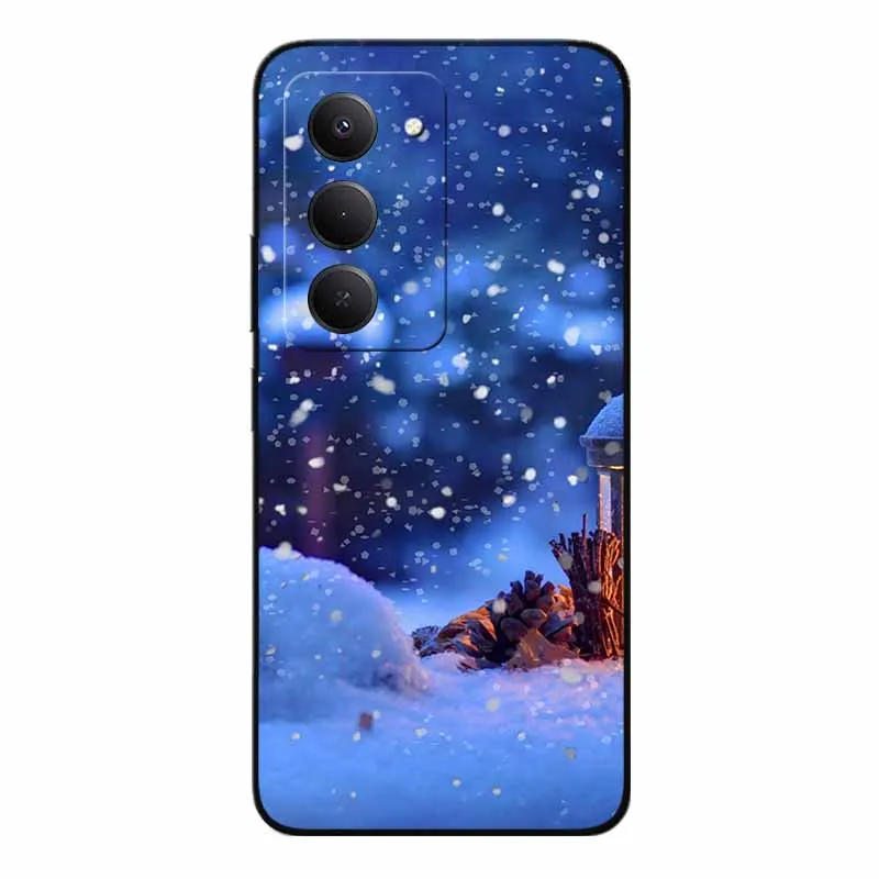 عيد الميلاد الهاتف Funda ل Redmi 15 5G 2025 حافظة لينة سوداء سيليكون الوفير ل Xiaomi Redmi 15 5G 4G الغطاء الخلفي Redmi15 4G Coque