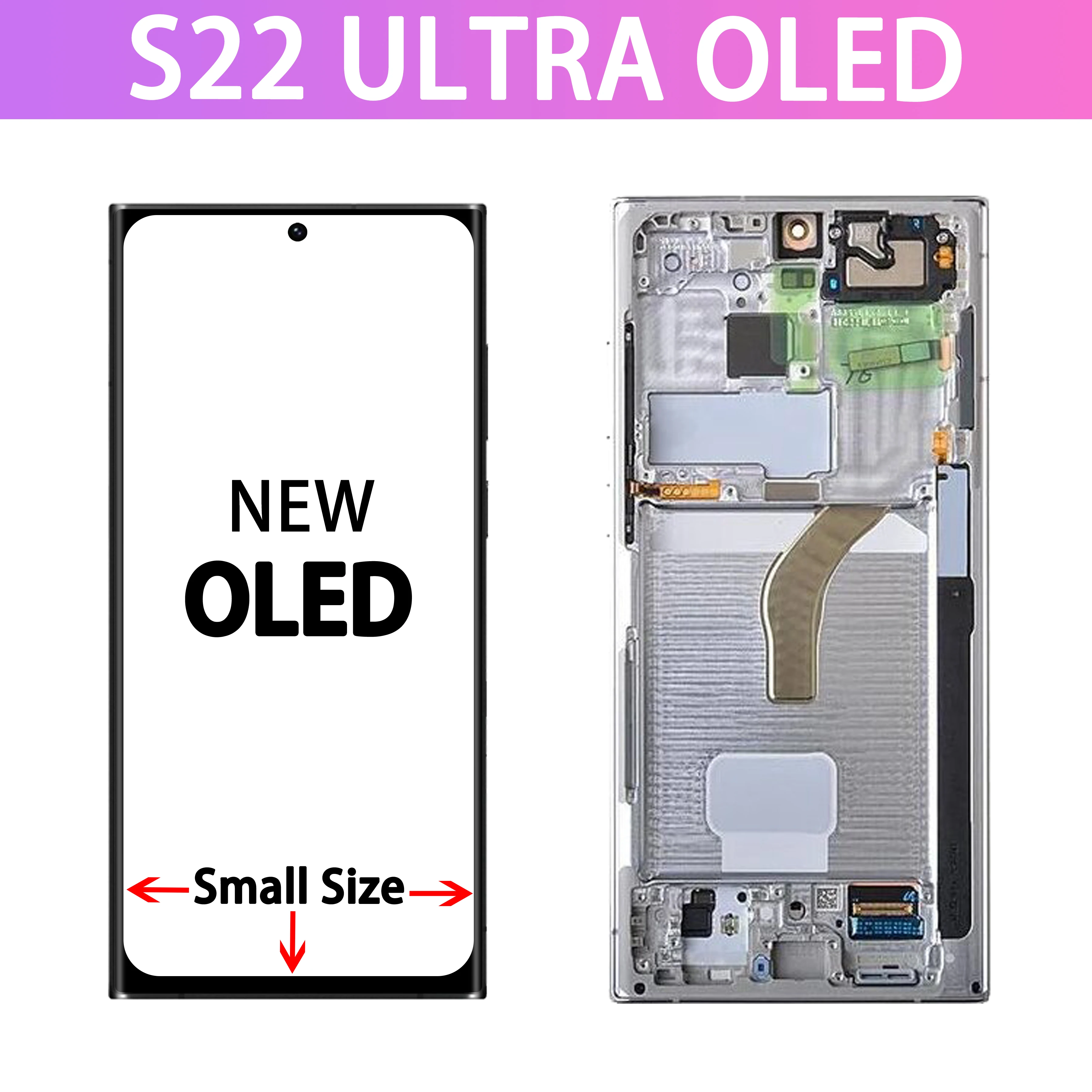 AAA+ OLED For Samsung S22 Ultra Lcd SM-S908B S908E Display Touch Screen Digitizer Assembly Repairment With Frame S22 Ultra 5g