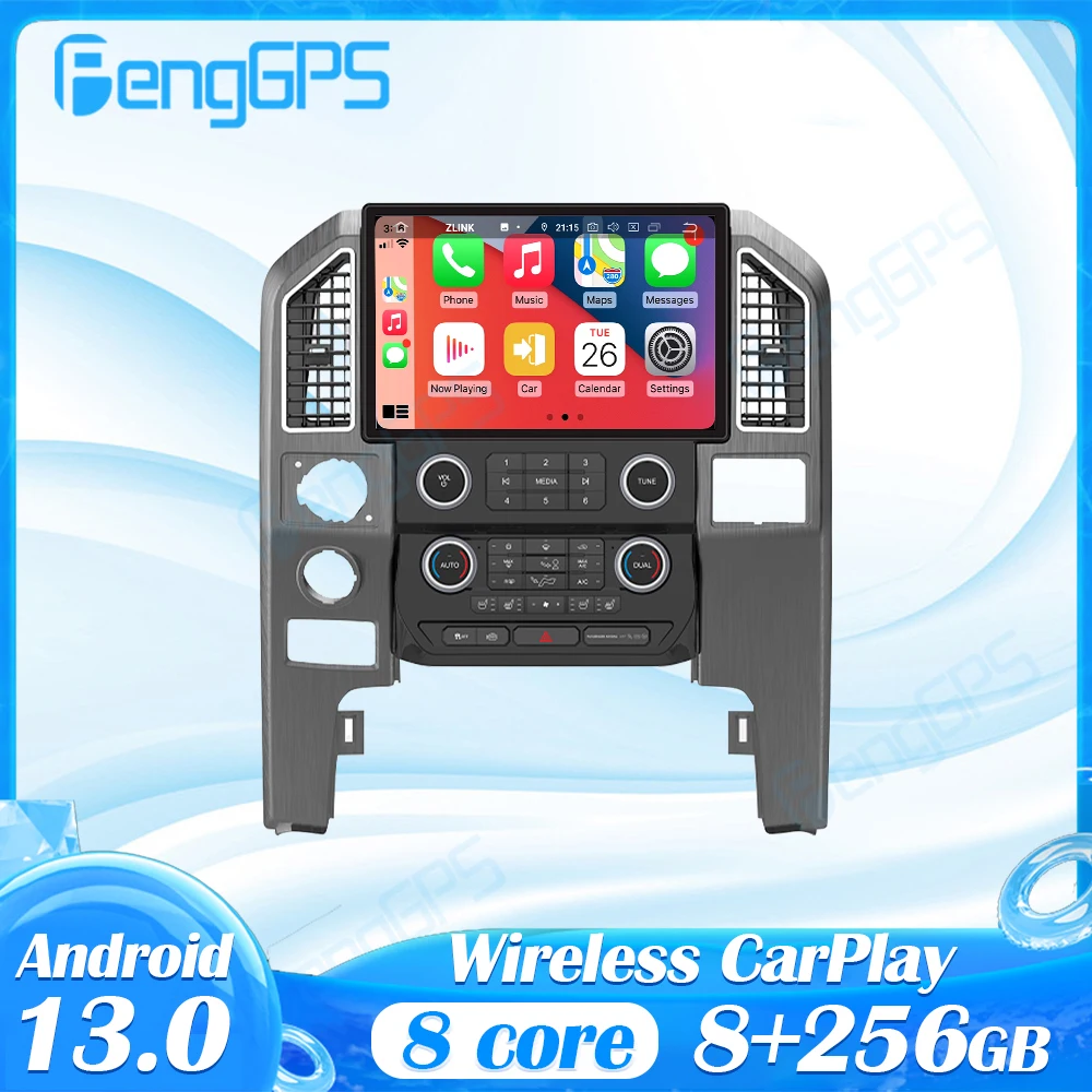 Android 13 for Ford F-150 Navigation 2015-2021 Car Screen Compatible with Original Car Information Apple Carplay Car Radio Music