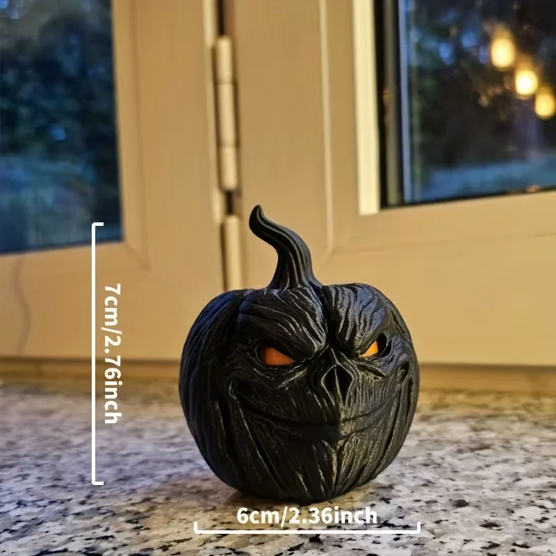 Dunkle Kürbis-Tischdekoration, geeignet für Weihnachts- und Halloween-Dekoration. – Detail 1