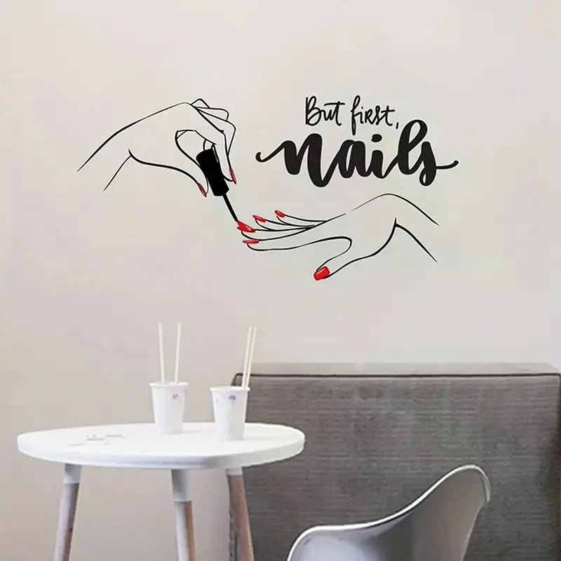 /JCS/1 PCS Creative Nail Art Stickers Nail Art Studio Dressers Home Background Decorative Wall Stickers Self-Adhesive