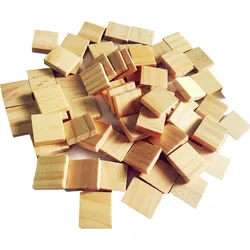 100Pcs Wooden Blank Pieces Letter Tiles Blank Squares Cutout for Craft Home Decoration Altered Art and Laser Engraving Carving