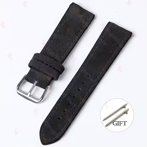 18mm 19mm 20mm 22mm Vintage Suede Cowhide Watch Strap Handmade Watch Band Gray Brown Green Quick Release Bracelet for Men Women - Image 19