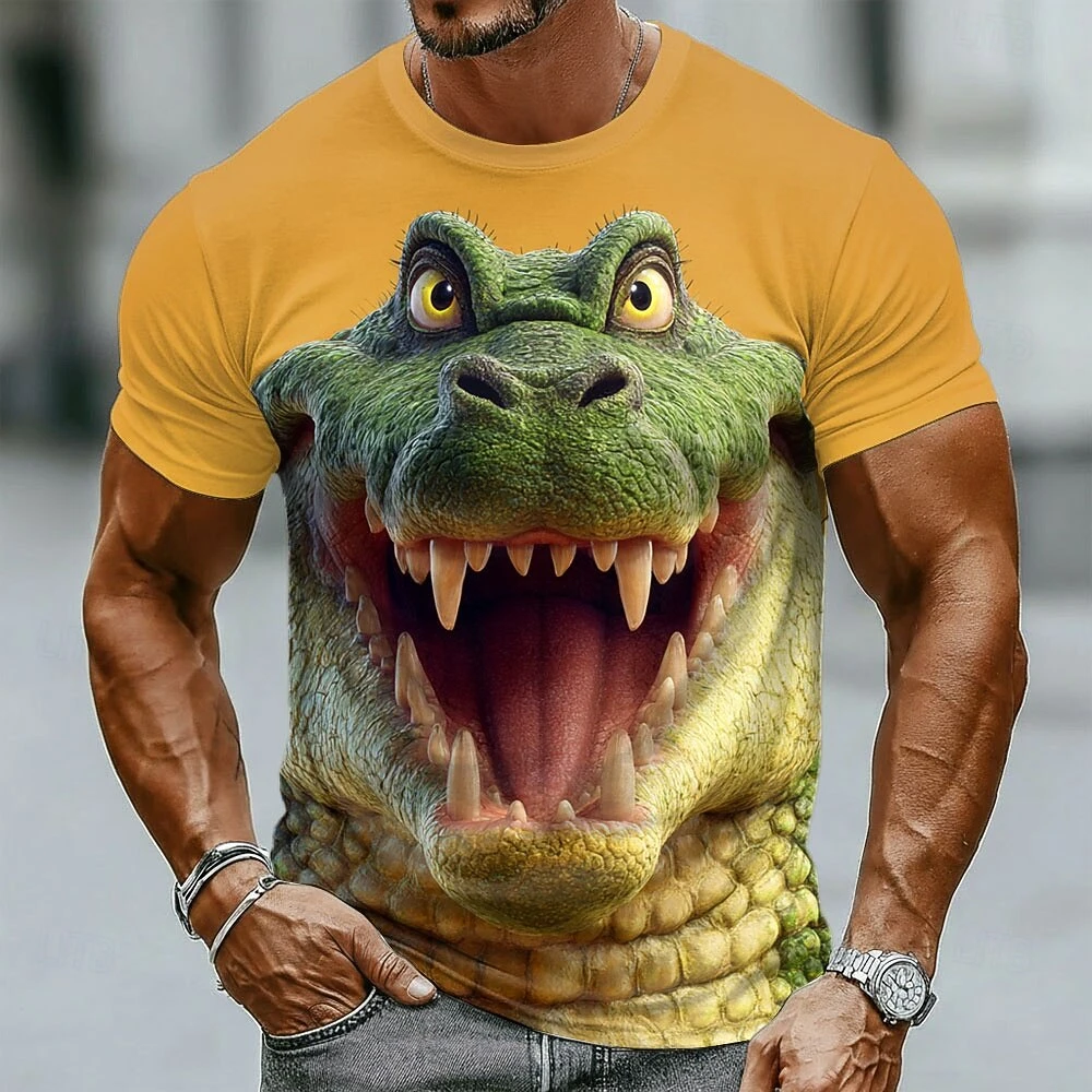 Funny 3D Dog Print Men's T-Shirts Fashion Animal Pattern Summer Street Short Sleeve Casual O-neck Breathable Tees Man Loose Tops