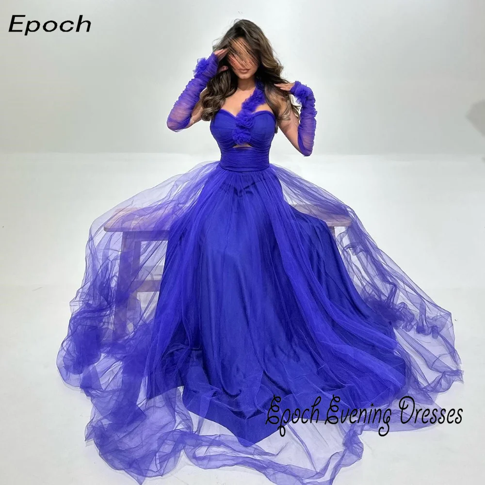 Epoch Organza Long Evening Dress فساتين مناسبة رسميةA-Line Sweetheart Shiny Lace Flower Cocktail Prom Gown For Sexy Women 2024