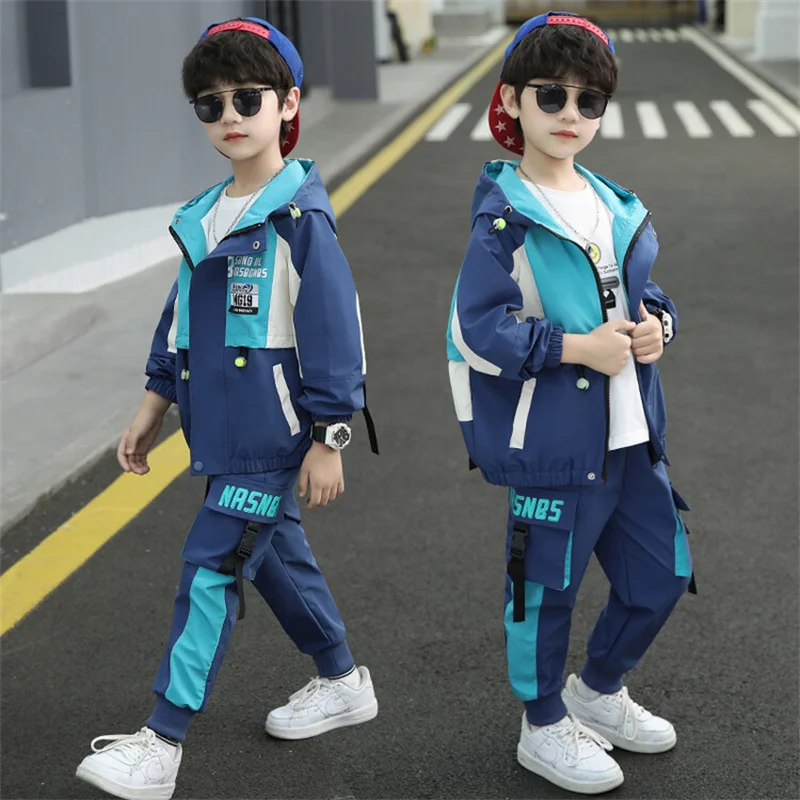 2024 New Boy Sweater Hoodies Children Tracksuit Spring Autumn Winter 2 Pieces Boy Teenager Clothes Set 6 7 8 9 10 11 12 Years