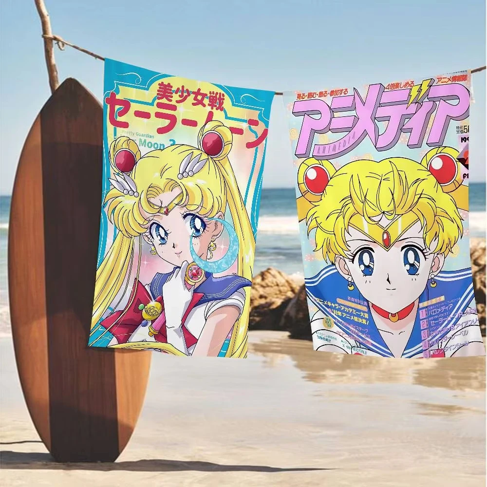 Linda toalla de playa con dibujos animados de S-Sailor M-Moon, toallas de hotel para el baño, para el hogar, viajes, piscina, sauna, playa, Spa para bebés, baño, gimnasio, mar