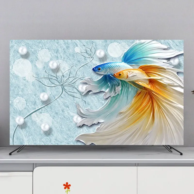 

TV Hood Dust-proof Cover Towel 32/37/40/43/55/65 Inches Household Hanging LCD TV Cover Dustproof Soft Fabric Cover