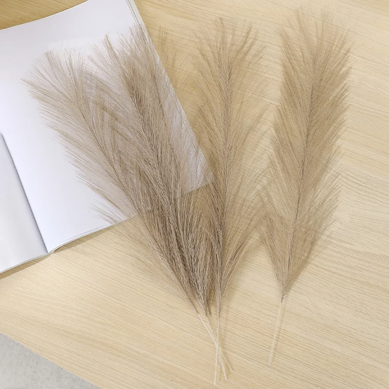 10pc 14in Pampas Grass Artificial Flowers Faux Reed Feather Fake Flower DIY Accessories Boho Home Room Wedding Floral Decoration