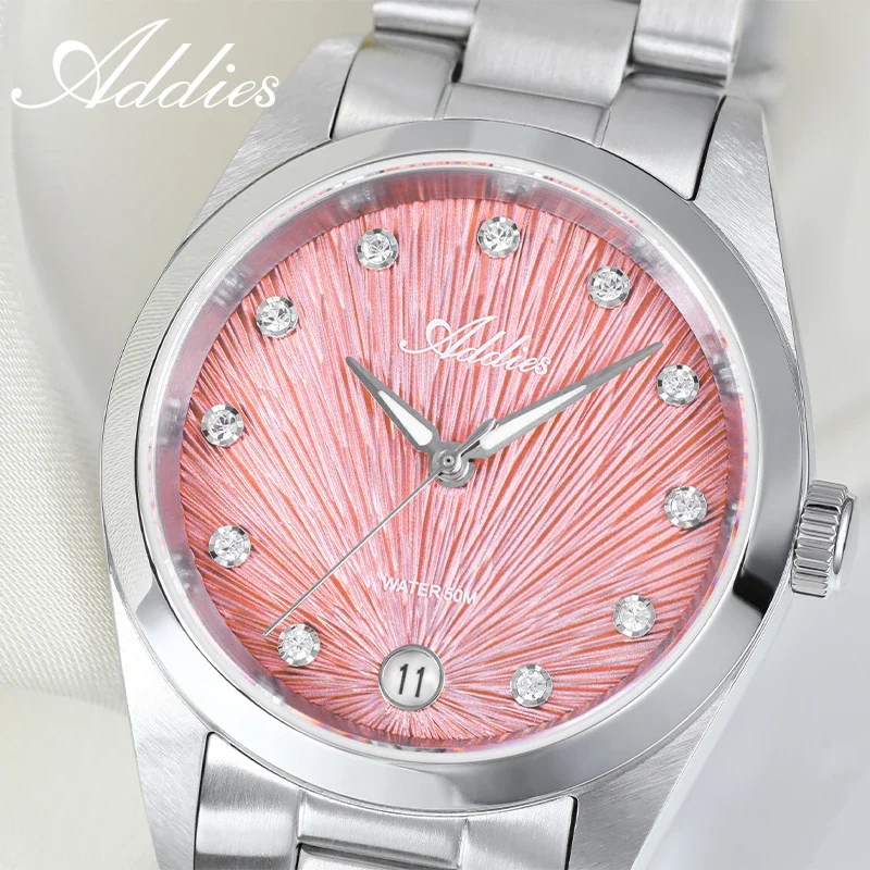 ADDIES 31mm Watch for Woman Sapphire Crystal 316L Stainless Steel BGW9 Luminou 50m Waterproof Business Women Wristwatches Date