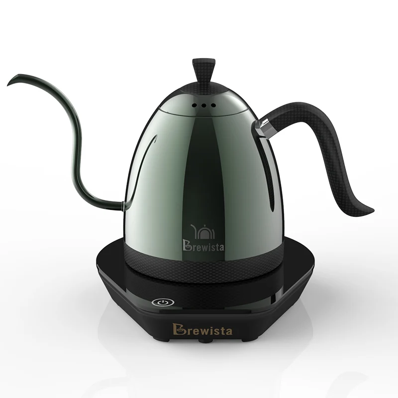 Imagem -03 - Chaleira Brewista Artisan Coffee Base de Controle de Temperatura Constante Gooseneck Spout Cerveja de Água Branco Verde Preto 220v 600ml 1l