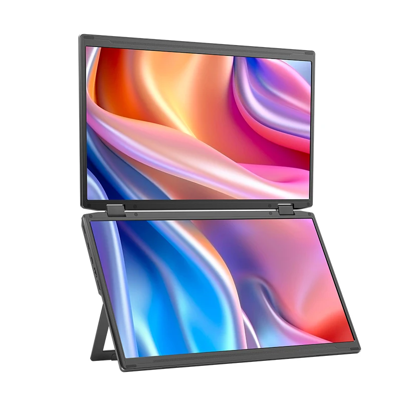 

2025 Best 15.6-Inch IPS Split Screen Monitor USB C Triple Monitor Laptop Screen Extender Dual Foldable with Stand