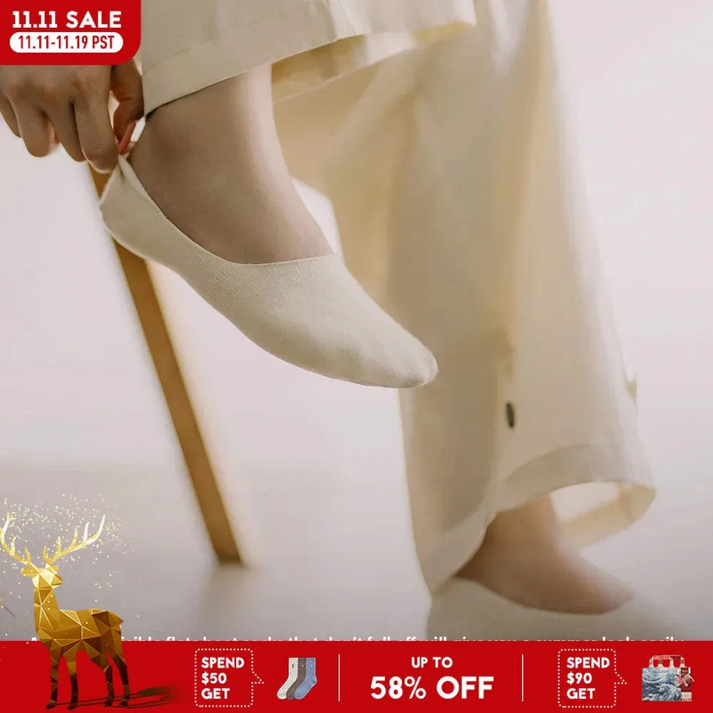 

Maden 1/3/6/9 Pairs Invisible Low Cut Socks Women's Silicone Non-slip U-shaped Low Top Socks Summer Thin Breathable Solid Color