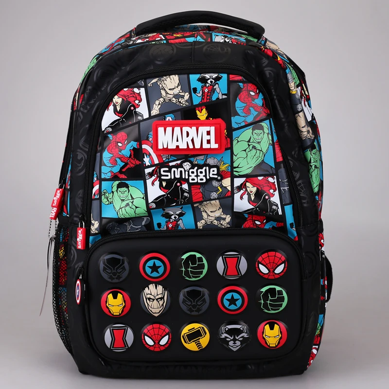 MINISO Disney  School Bag Student The Avengers  Backpack Boys School Bag Wash Bag Lunch Bag