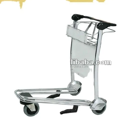 Stainless Steel 3 Wheels Airport Luggage Carts