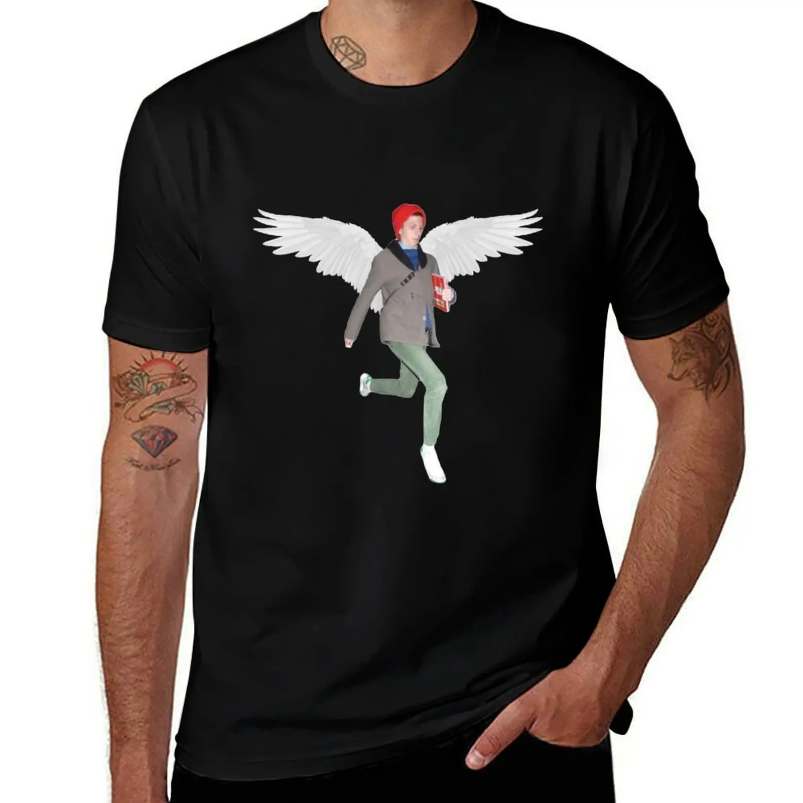 Michael Cera jumping / flying with wings T-Shirt Utility Work Short Sleeve Top T-Shirt
