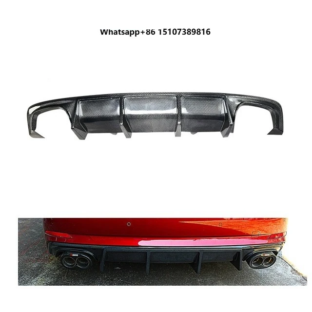 High Strength Dry Carbon Fiber Rear Bumper Lip Car Rear Lip Diffuser Lip for A5 S5 B9 2017-2019