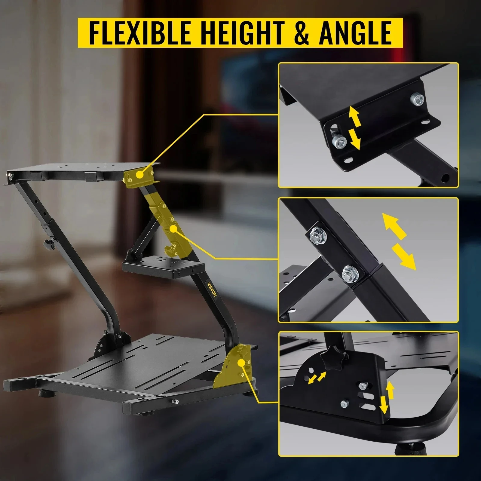 Imagem -06 - Vevor-racing Steering Wheel Stand Altura Ajustável Gaming Simulator Logitech G25 G27 G29 G920