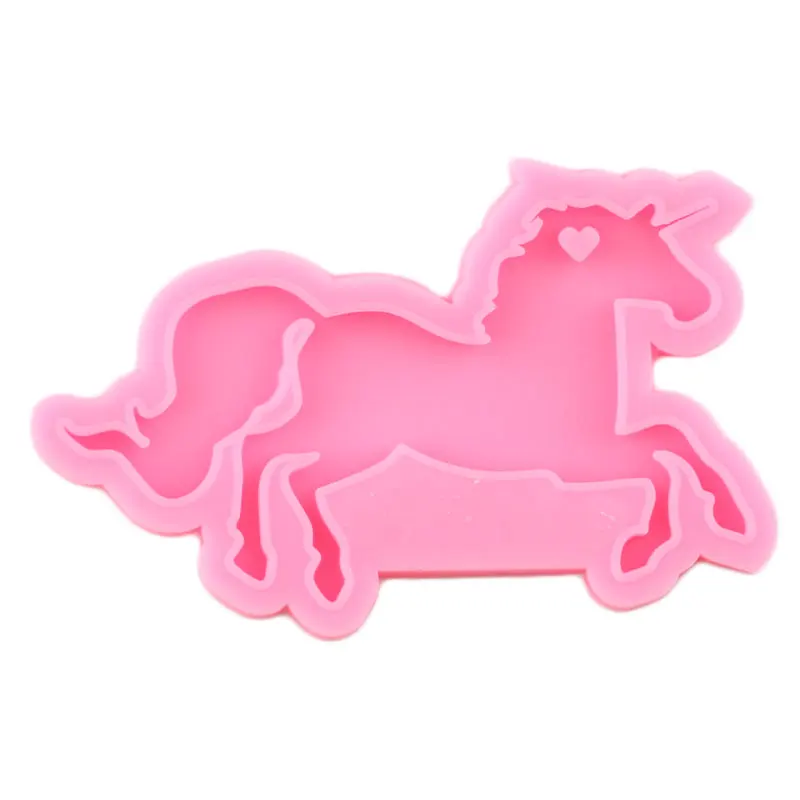 Shiny Glossy Pegasus Unicorn Silicone Mold Craft Custom Keychain Molds Fashion Jewelry Handmade Polymer Clay Mould