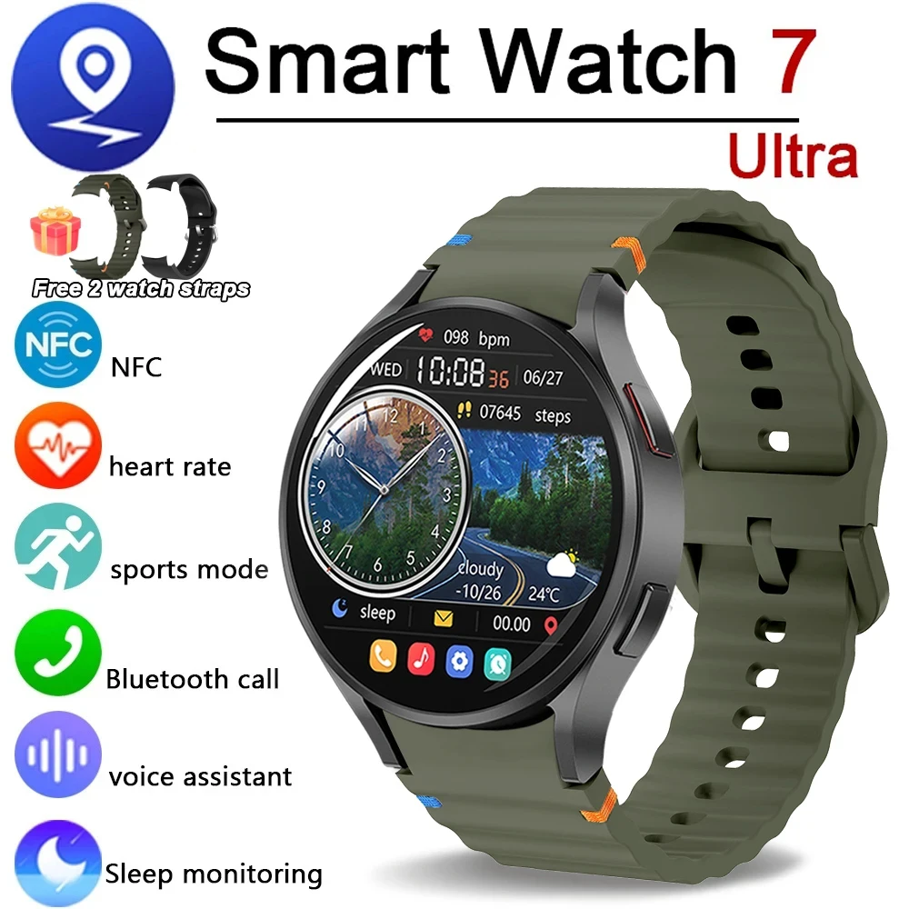 

Новые часы 7, классические умные часы для женщин, компас, спортивные GPS-слежения, NFC AMOLED-экран, трекер здоровья, Bluetooth-вызов, умные часы для мужчин