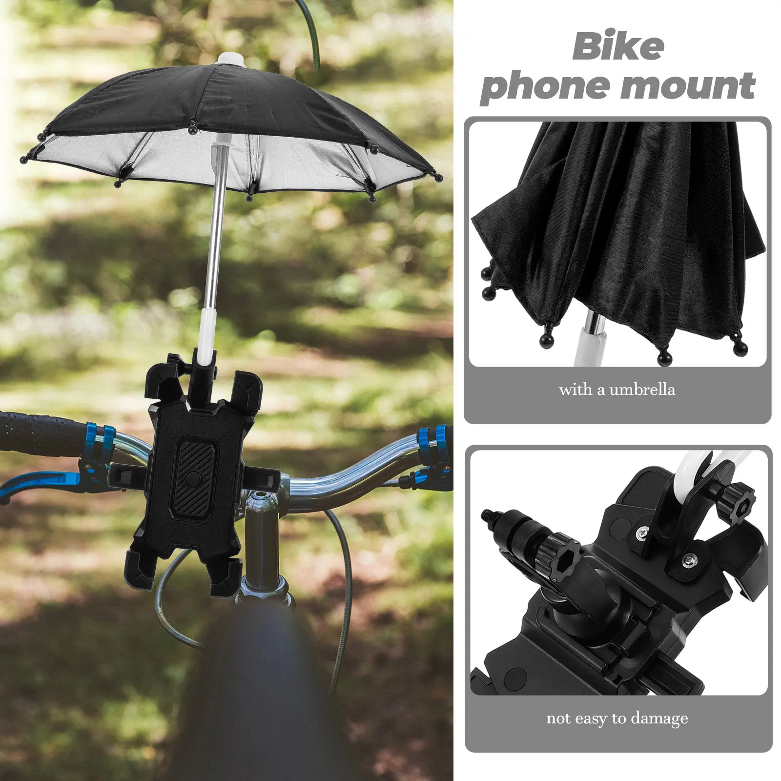 

Комплект: держатель для телефона на руль электровелосипеда, всепогодная подставка-зонт для безопасной езды и навигации