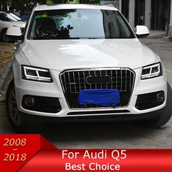 Car Lights For Audi Q5 2009-2018 Q5L 8R LED Auto Headlight Assembly Upgrade Bifocal Lens Dynamic Signal Lamp Tool Accessories