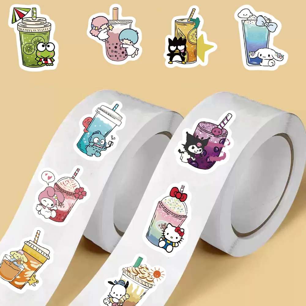 500 قطعة الكرتون لطيف سانريو متعة لفة ملصق Kawaii محمول الأمتعة سجل القصاصات الكرتون مقهى ظهره الجمالية ملصق لاصق لامع ورائع #5
