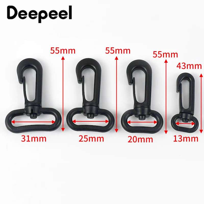 10/20Pcs Deepeel 13/20/25/31mm Plastic Hook Buckle Lobster Clasp Pet Collar Backpack Strap Clothes Carabiner Snap DIY Accessory