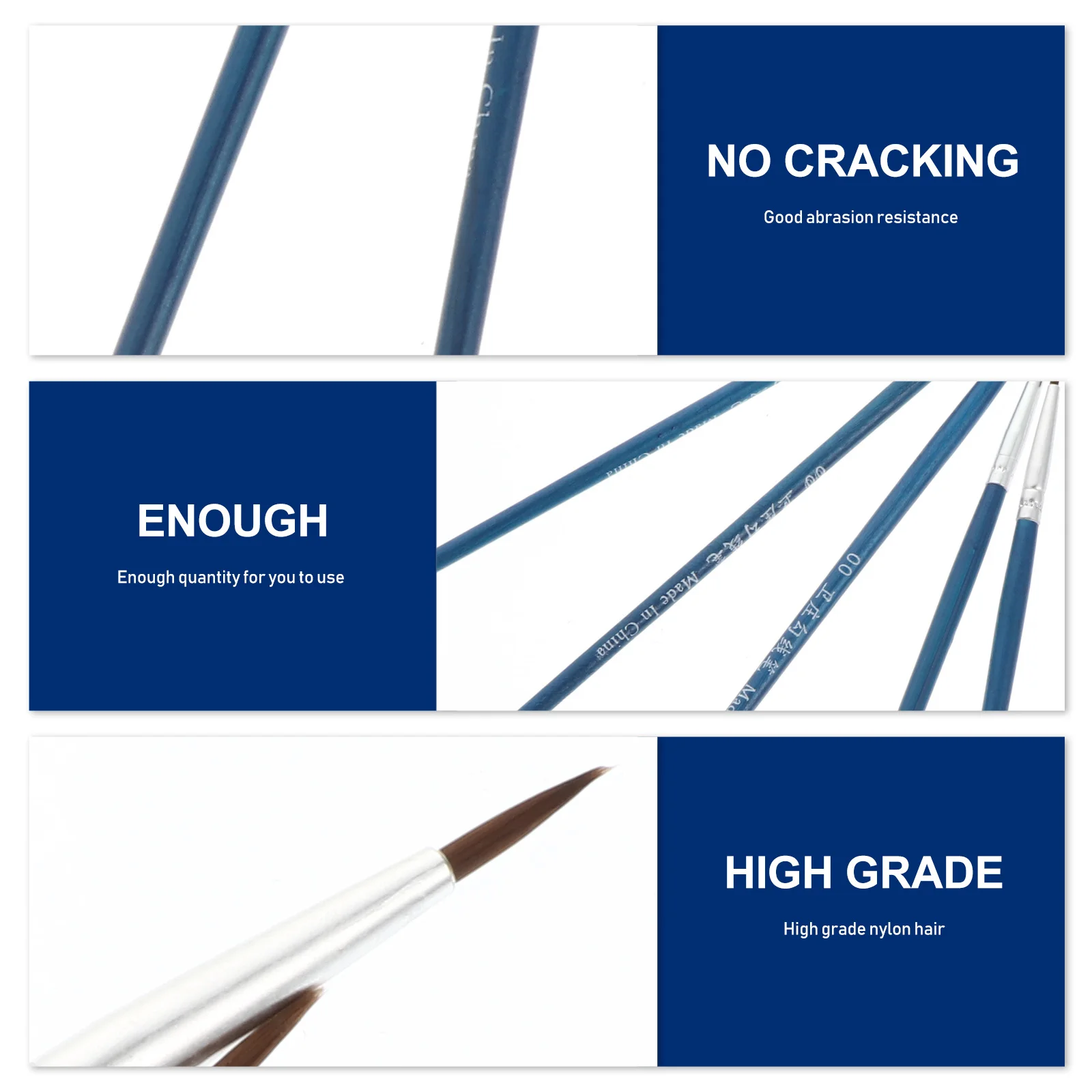 100 قطعة من فرش الطلاء التفصيلي، شعر نايلون، مقبض خشبي مرن مناسب لطلاء الأظافر بالألوان المائية والأكريليك الزيتي #6