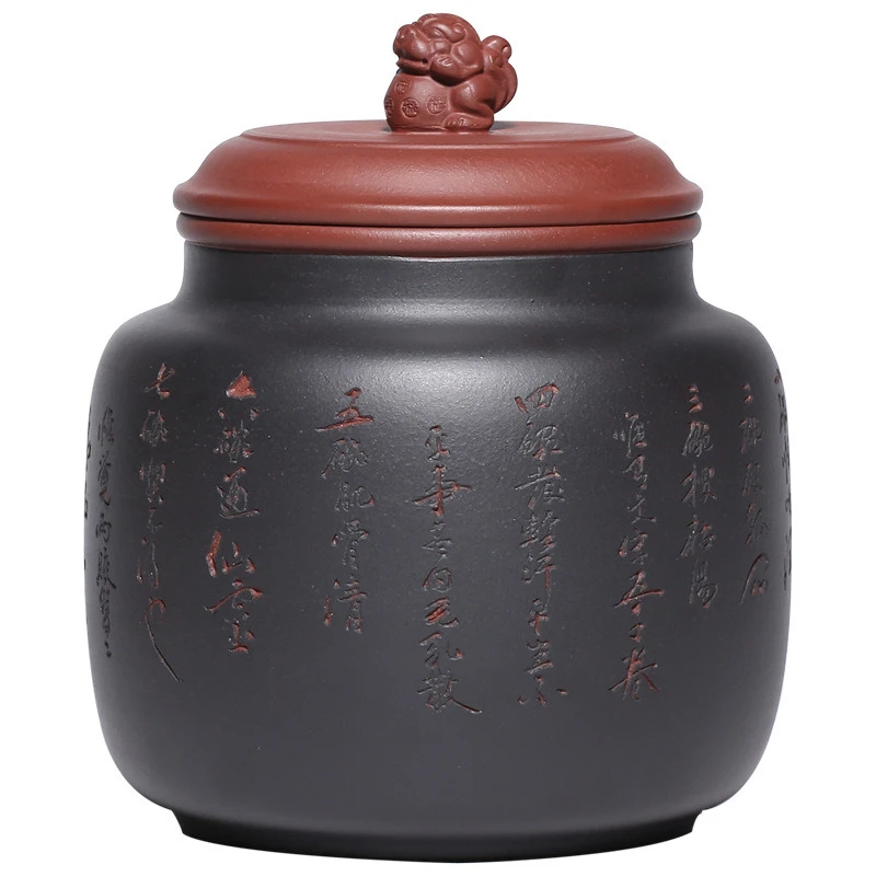 

Raw ore pulp tea cans are all hand-carved loose tea cans, household sealed tea cans