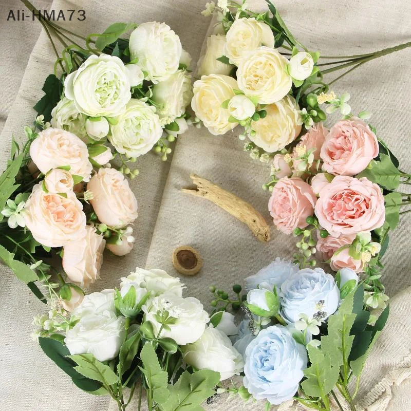 1 buquê de flores artificiais falsas para vasos, 32cm de comprimento, flores para festa de casamento, casa, jardim, acessórios de decoração