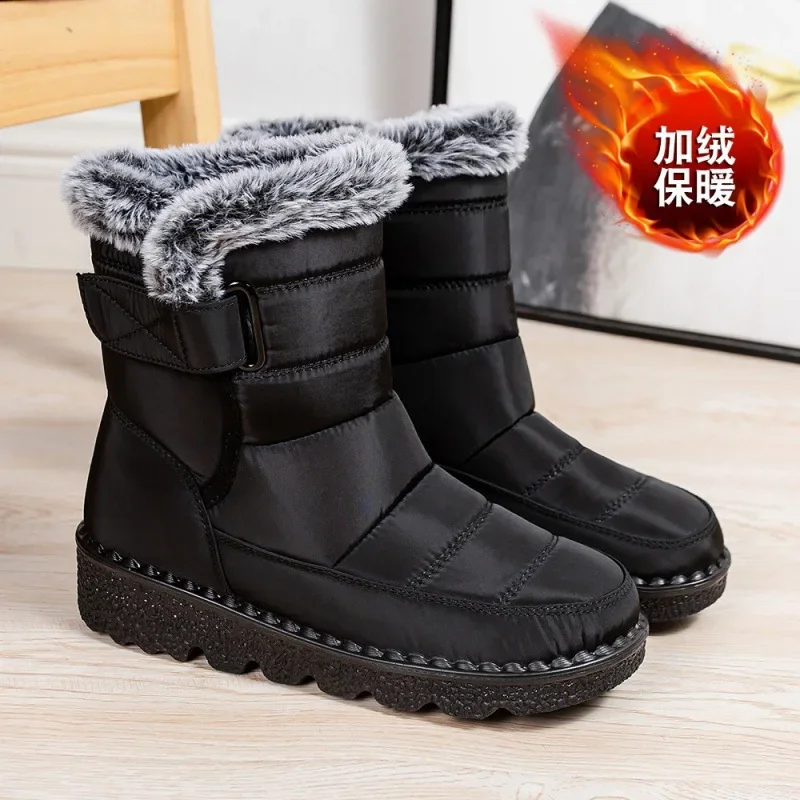 

Women Boots 2024 Winter Shoes Woman Waterproof Snow Boots Winter Warm Fur Botas Mujer Fashion Style Black Ankle Boots For Women