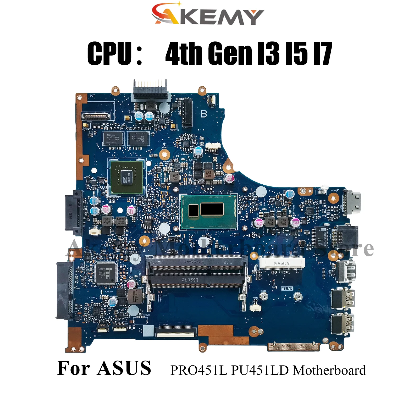 

PU451LD Laptop Motherboard For ASUS VivoBook PU451L PRO451L PU451LD Notebook Mainboard With I3 I5 I7 CPU 100% tests OK fast ship