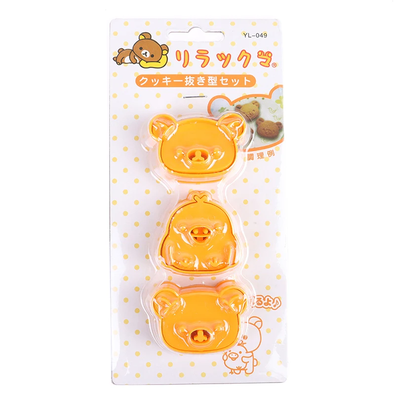 Heißer Verkauf: 3-teiliges Set Niedliche Bären-Sandwichformen, Brot- und Keksprägevorrichtung, Krusten-Keksausstecher, Backwerkzeuge