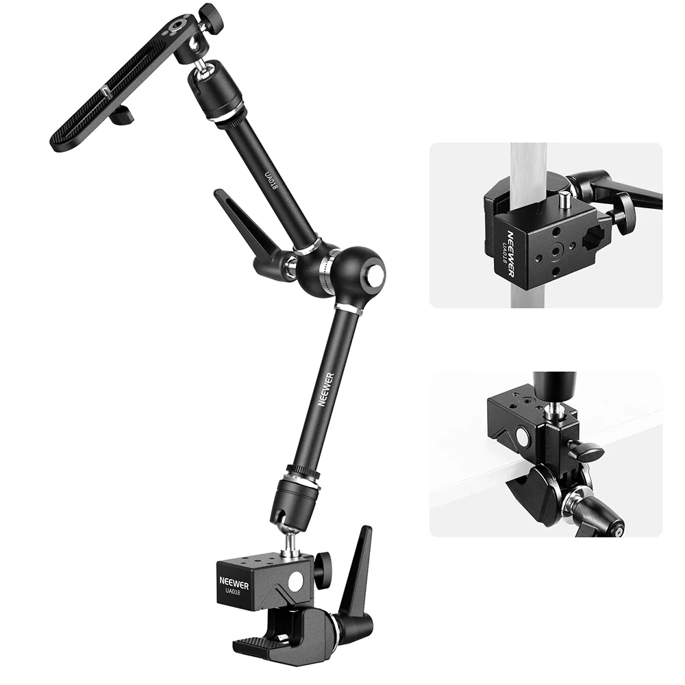 NEEWER 21" Magic Arm Kamerahalterung mit Super Clamp für PA073 PA074 Telefonkäfig Rig DSLR Kameramonitor Videoleuchte – Detail 1