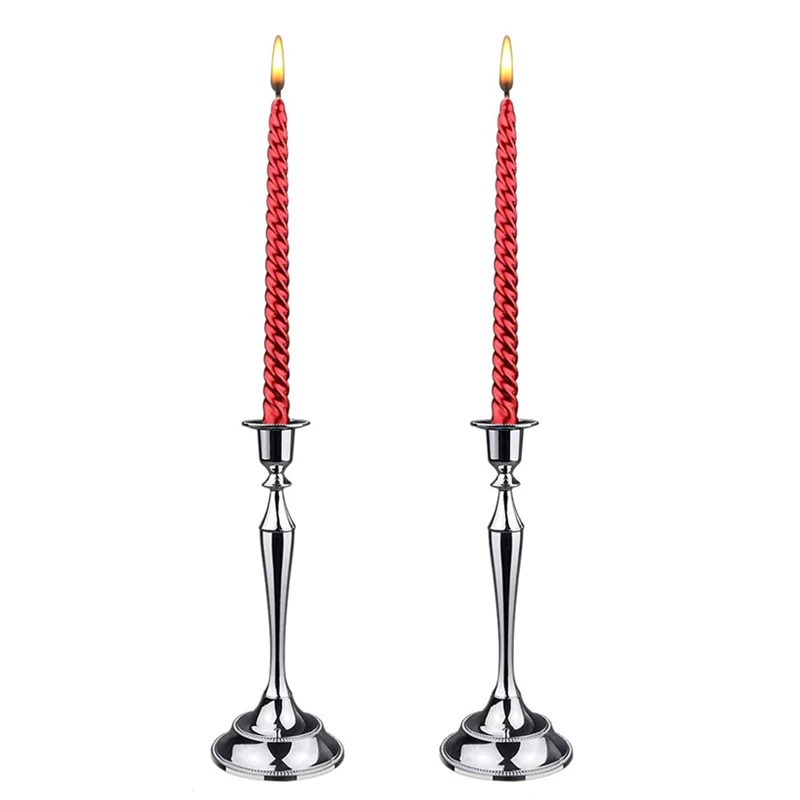 Taper Candle Holder Metal Candle Holder Gold Silver Candlestick for Wedding Formal Event Home Dinning Table Decoration