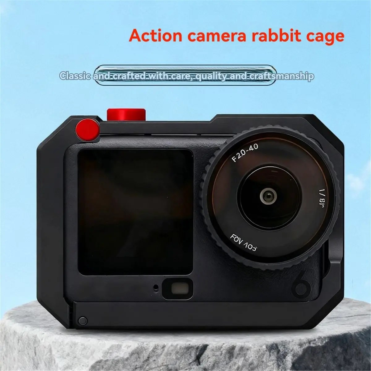 T28C For Action6 Sports Camera Cage Metal Protective Frame Aluminum Alloy Expansion Street Case B