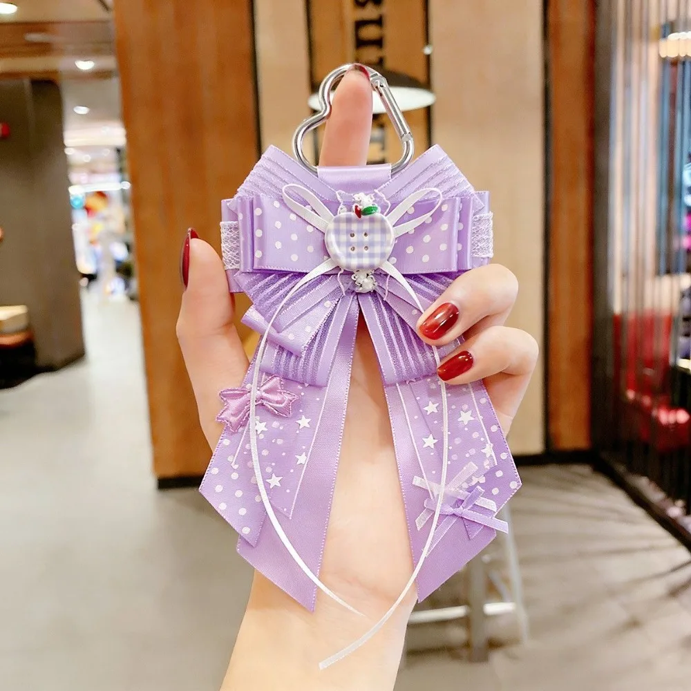Fabric Bow Ornaments Bow Keychain Pendants Fabric Handmade Keychain Decorations Bowknot Style Multicolor Bag Accessory Pendants