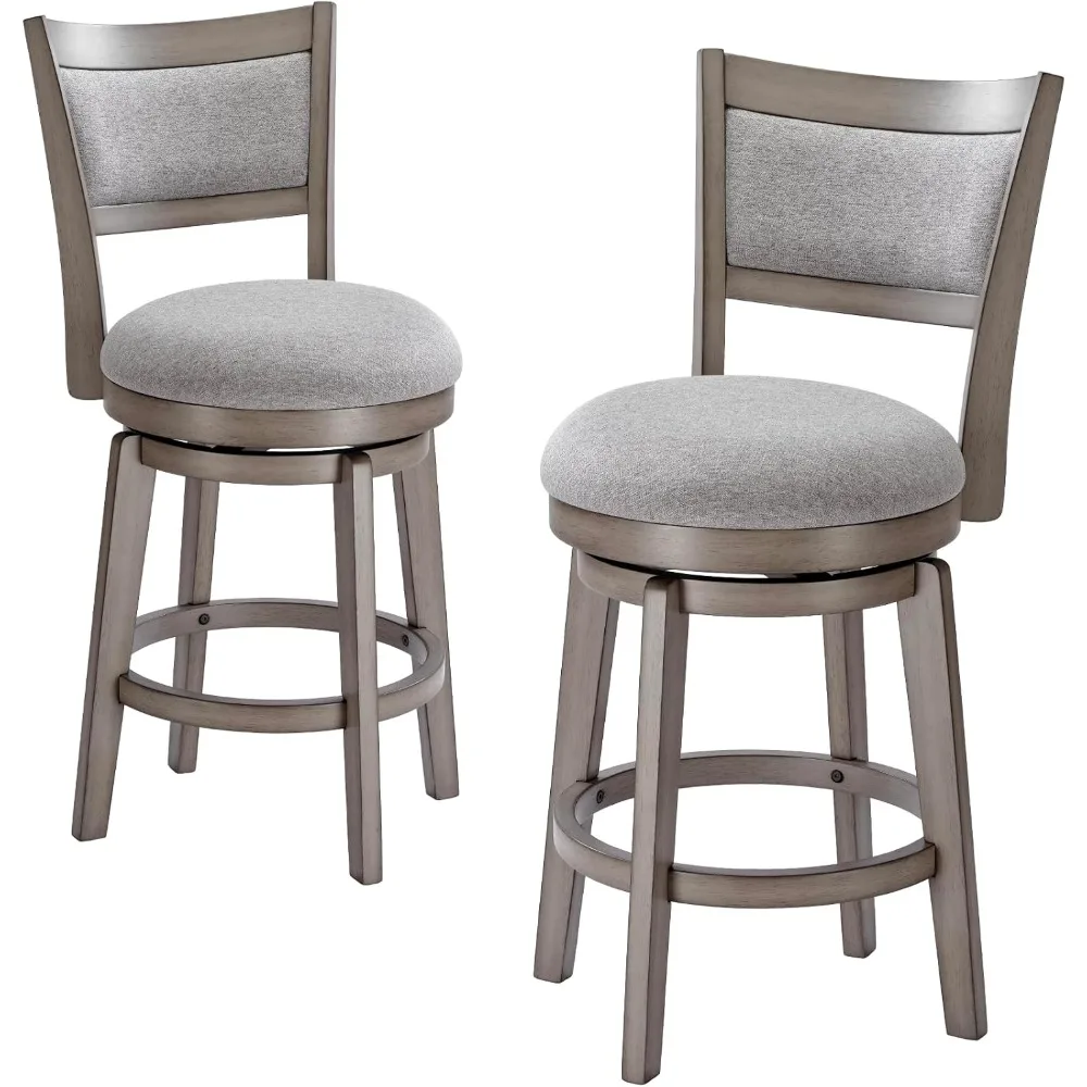 

Поворотные барные стулья PrimeZone, пара из 24 стульев с высокой спинкой, ножками из массива дерева и полной опорой для спины